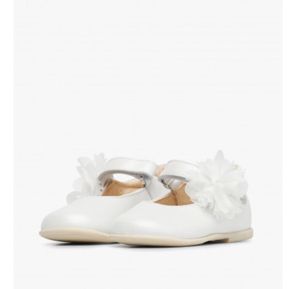 NWT NATURINO MAIDROS Leather ballerinas with applied bow in White